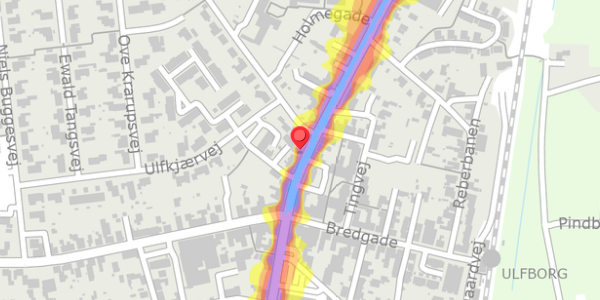 Trafikstøjkort på Holmegade 11, . , 6990 Ulfborg