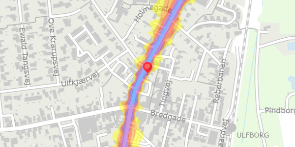 Trafikstøjkort på Holmegade 12, . , 6990 Ulfborg