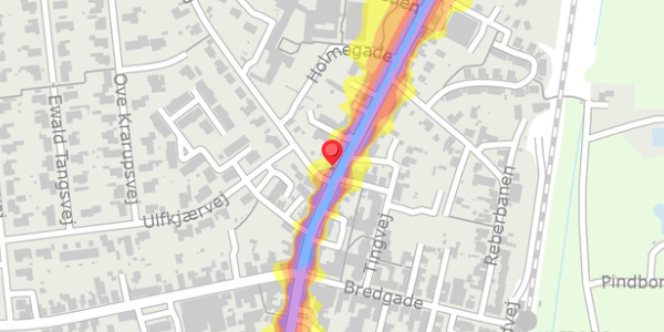 Trafikstøjkort på Holmegade 15, . , 6990 Ulfborg