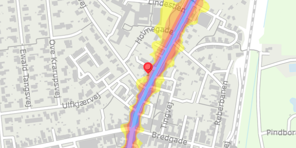 Trafikstøjkort på Holmegade 17, . , 6990 Ulfborg