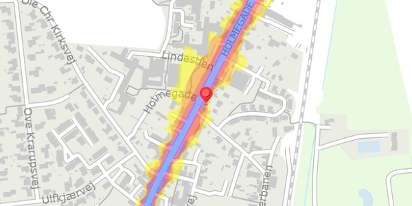 Trafikstøjkort på Holmegade 24, . , 6990 Ulfborg