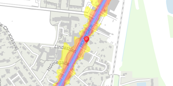 Trafikstøjkort på Holmegade 40, 6990 Ulfborg
