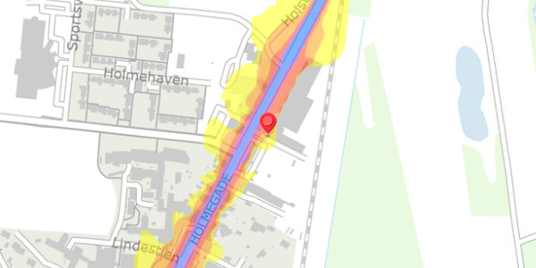 Trafikstøjkort på Holmegade 58, 6990 Ulfborg