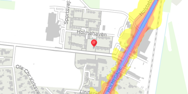 Trafikstøjkort på Holmehaven 13, 6990 Ulfborg