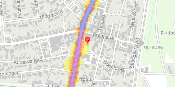 Trafikstøjkort på Stenildvej 1, 6990 Ulfborg