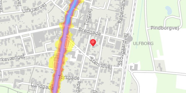 Trafikstøjkort på Ullsgade 5, . , 6990 Ulfborg