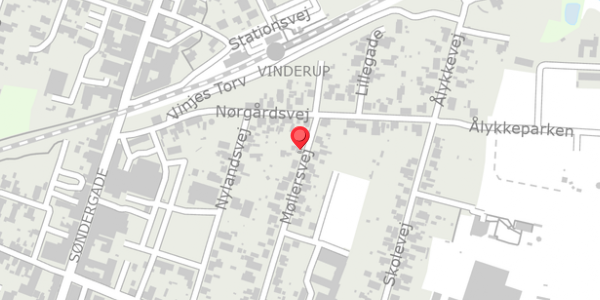 Trafikstøjkort på Møllersvej 29, 7830 Vinderup