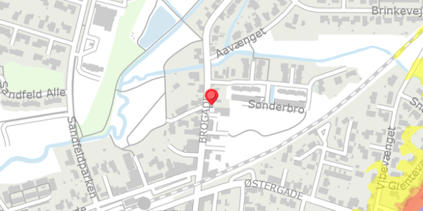 Trafikstøjkort på Brogade 8A, 6933 Kibæk