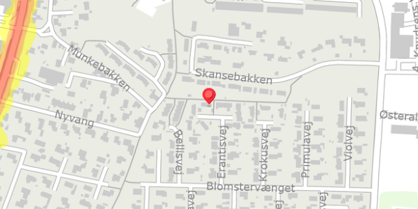 Trafikstøjkort på Erantisvej 21, 8400 Ebeltoft