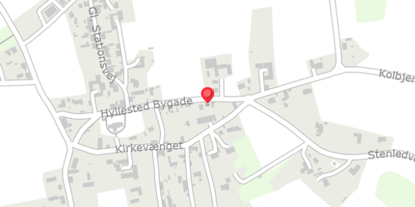 Trafikstøjkort på Hyllested Bygade 20, 8400 Ebeltoft