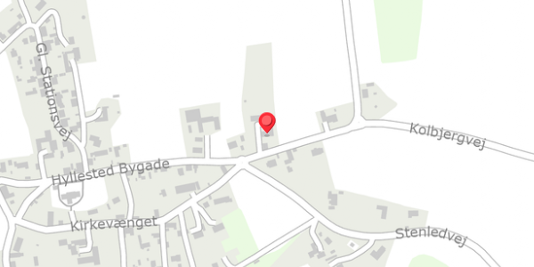 Trafikstøjkort på Hyllested Bygade 23, . , 8400 Ebeltoft