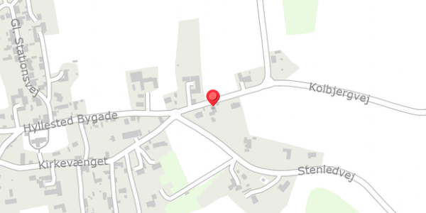 Trafikstøjkort på Hyllested Bygade 24, 8400 Ebeltoft