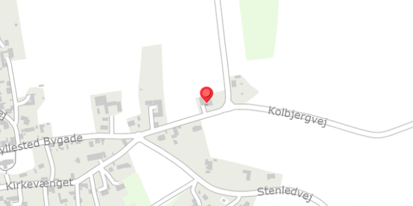 Trafikstøjkort på Hyllested Bygade 25, 8400 Ebeltoft