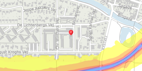 Trafikstøjkort på Blichersvej 10, . , 8500 Grenaa