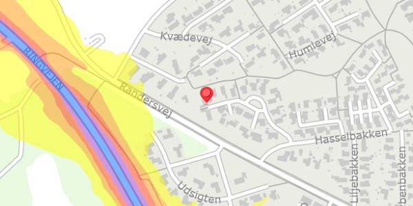 Trafikstøjkort på Hasselbakken 21, 8500 Grenaa