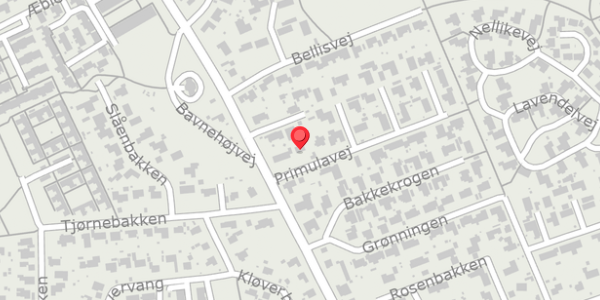Trafikstøjkort på Primulavej 1, . , 8500 Grenaa