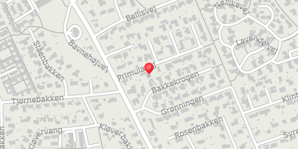 Trafikstøjkort på Primulavej 4, 8500 Grenaa