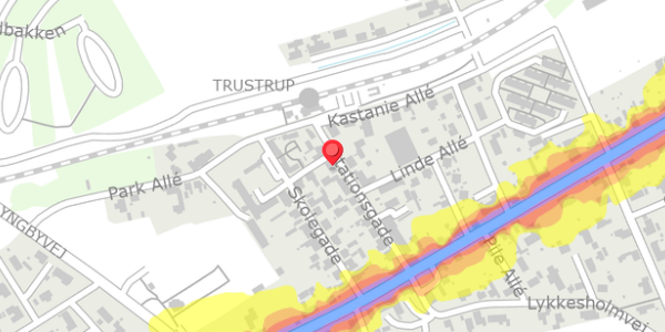 Trafikstøjkort på Stationsgade 15, . , 8570 Trustrup
