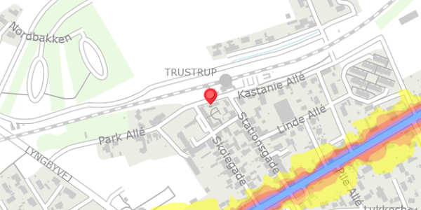Trafikstøjkort på Stationsgade 29, . , 8570 Trustrup