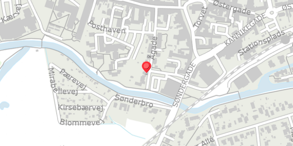 Trafikstøjkort på Ågade 14, 8500 Grenaa