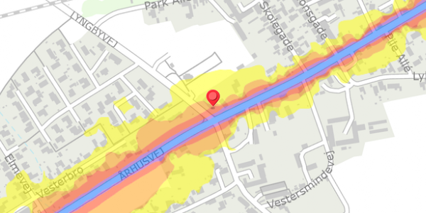 Trafikstøjkort på Århusvej 252, . , 8570 Trustrup