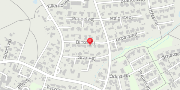 Trafikstøjkort på Birkevej 8, 8370 Hadsten