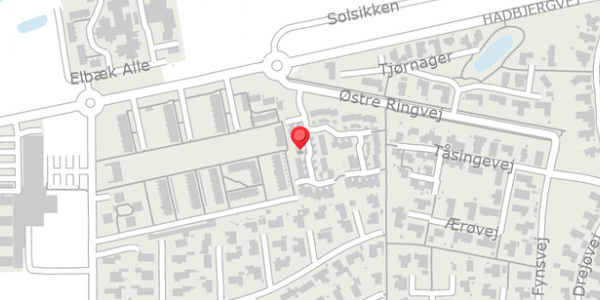 Trafikstøjkort på Elgårdsminde 18, 8370 Hadsten