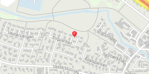 Trafikstøjkort på Engparken 40, 8370 Hadsten