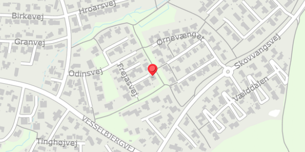 Trafikstøjkort på Frejasvej 11, . , 8370 Hadsten