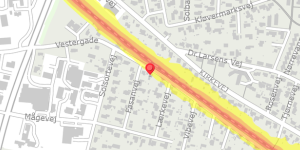 Trafikstøjkort på Vestergade 63, . , 8370 Hadsten