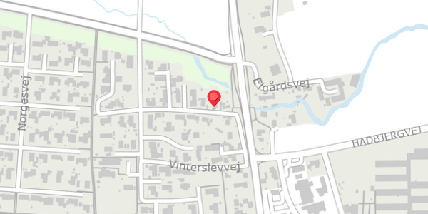 Trafikstøjkort på Vinterslevvej 21, 8370 Hadsten