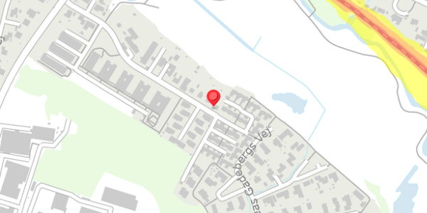 Trafikstøjkort på Østervangsvej 49, 8370 Hadsten