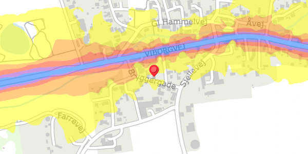 Trafikstøjkort på Bryggergade 9, . , 8450 Hammel