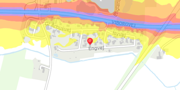 Trafikstøjkort på Engvej 16, . , 8450 Hammel