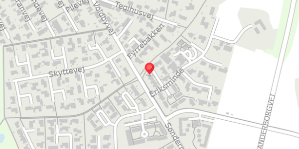 Trafikstøjkort på Eriksminde 7, 8450 Hammel