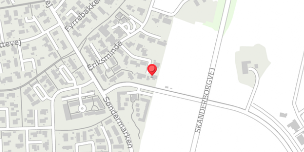 Trafikstøjkort på Eriksminde 40, . , 8450 Hammel
