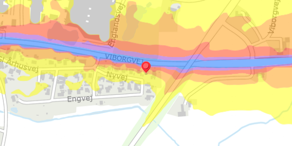 Trafikstøjkort på Nyvej 13, 8450 Hammel