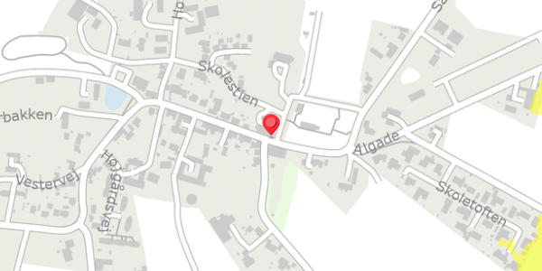 Trafikstøjkort på Algade 6A, 8382 Hinnerup
