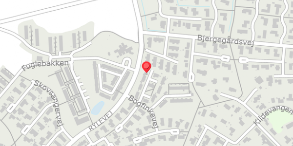 Trafikstøjkort på Bogfinkevej 13, 8382 Hinnerup