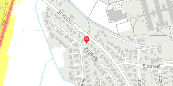 Trafikstøjkort på Bøgevej 13, 8382 Hinnerup