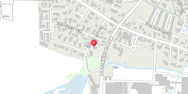 Trafikstøjkort på Båstrupvej 5, . , 8382 Hinnerup