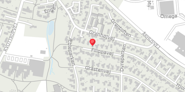 Trafikstøjkort på Filippavej 10, . , 8382 Hinnerup