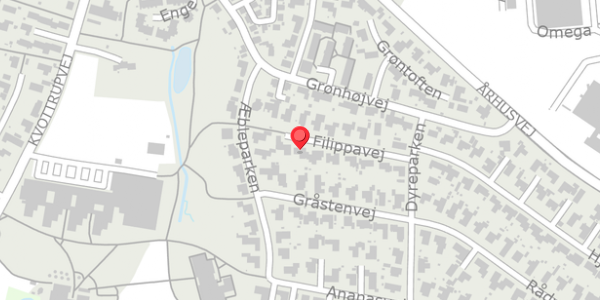 Trafikstøjkort på Filippavej 11, . , 8382 Hinnerup