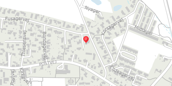 Trafikstøjkort på Fusagervej 3, . , 8382 Hinnerup