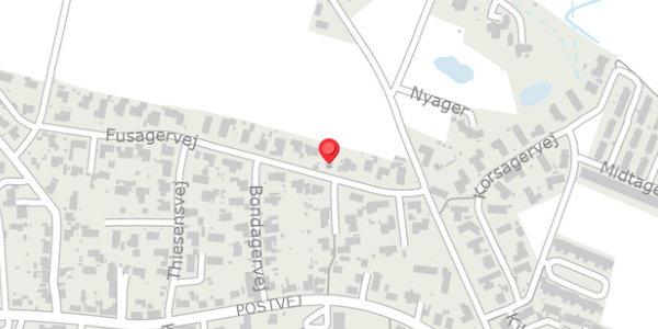 Trafikstøjkort på Fusagervej 10, . , 8382 Hinnerup
