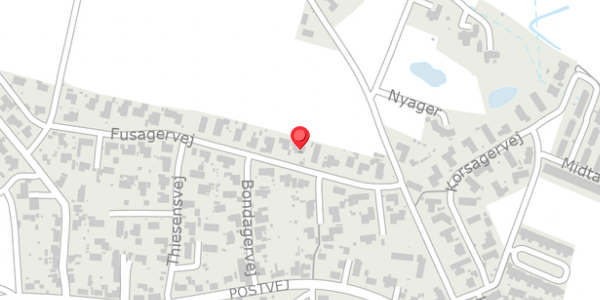 Trafikstøjkort på Fusagervej 12, . , 8382 Hinnerup