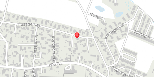 Trafikstøjkort på Fusagervej 13, . , 8382 Hinnerup
