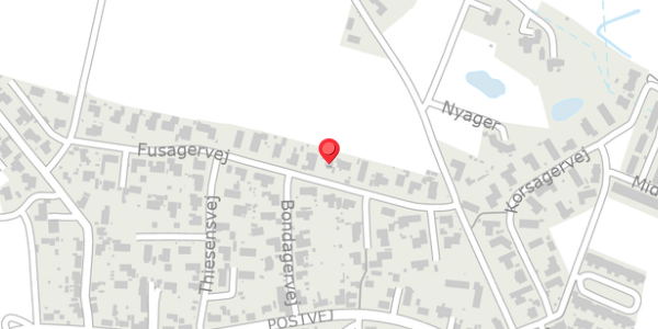 Trafikstøjkort på Fusagervej 14, . , 8382 Hinnerup