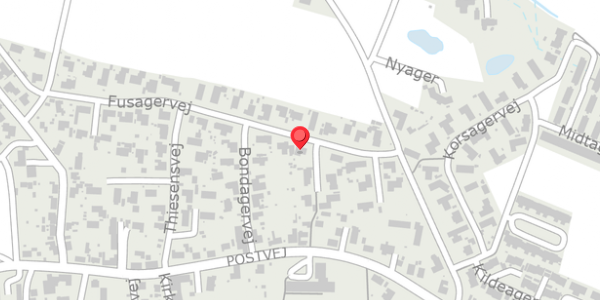 Trafikstøjkort på Fusagervej 23, . , 8382 Hinnerup