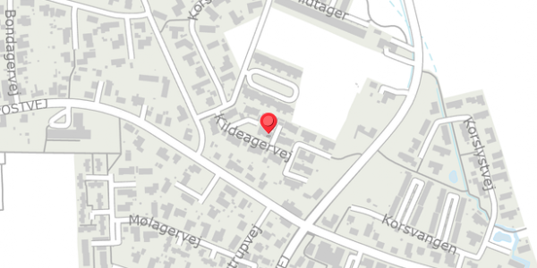 Trafikstøjkort på Kildeagervej 13, 8382 Hinnerup